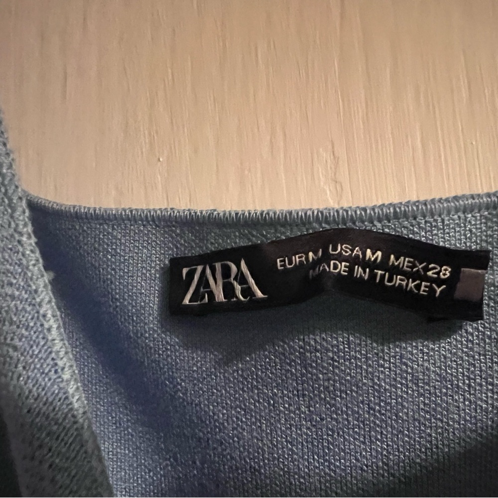 Zara Elegant Blue Sleeveless Dress - Picture 3 of 3